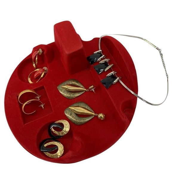 Lot of 5 Estate Bold Statement Earrings 1.5-3" Fashion Lightweight Necklace - Picture 8 of 10